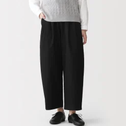 Pantalons, Jupes Et Shorts^Muji Pantalon fuselé à jambes larges en sergé de coton mélangé pour femme