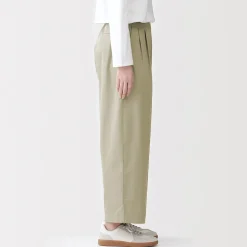 Pantalons, Jupes Et Shorts^Muji Pantalon fuselé à jambes larges en sergé de coton mélangé pour femme