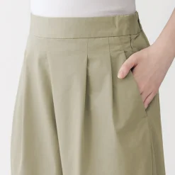 Pantalons, Jupes Et Shorts^Muji Pantalon fuselé à jambes larges en sergé de coton mélangé pour femme