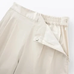 Pantalons, Jupes Et Shorts^Muji Pantalon fuselé à jambes larges en sergé de coton mélangé pour femme