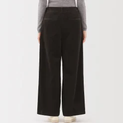Pantalons, Jupes Et Shorts^Muji Pantalon large à plis en velours côtelé mélangé kapok pour femme