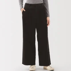 Pantalons, Jupes Et Shorts^Muji Pantalon large à plis en velours côtelé mélangé kapok pour femme