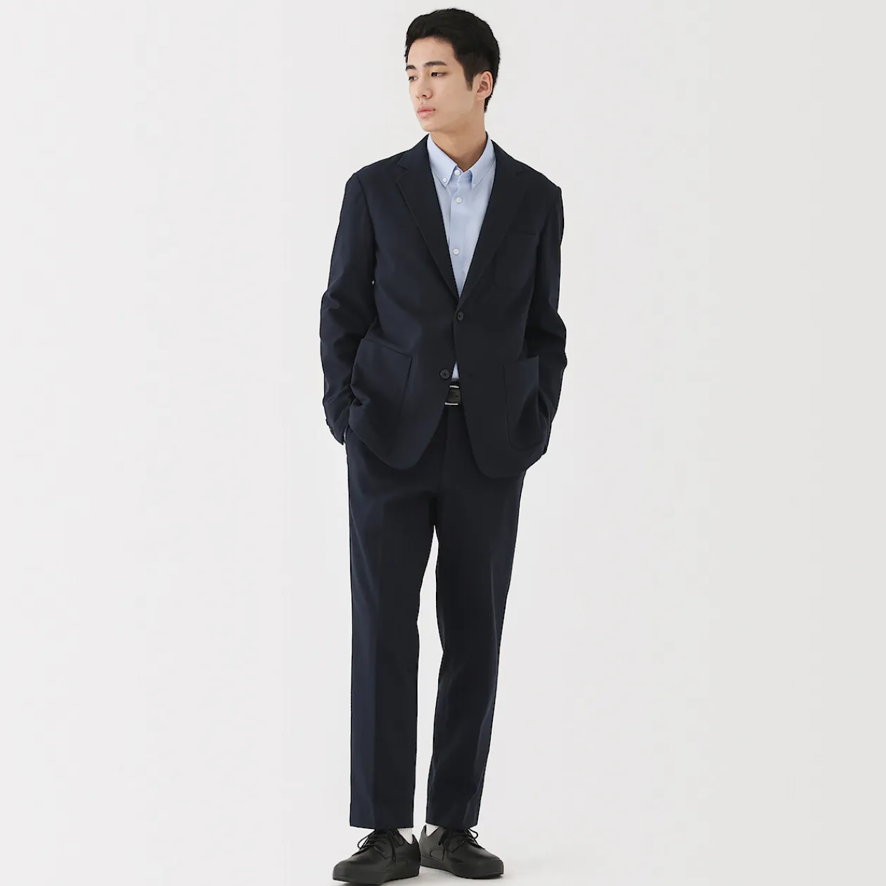 Pantalons Et Shorts^Muji Pantalon plissé ajusté en stretch brossé pour homme