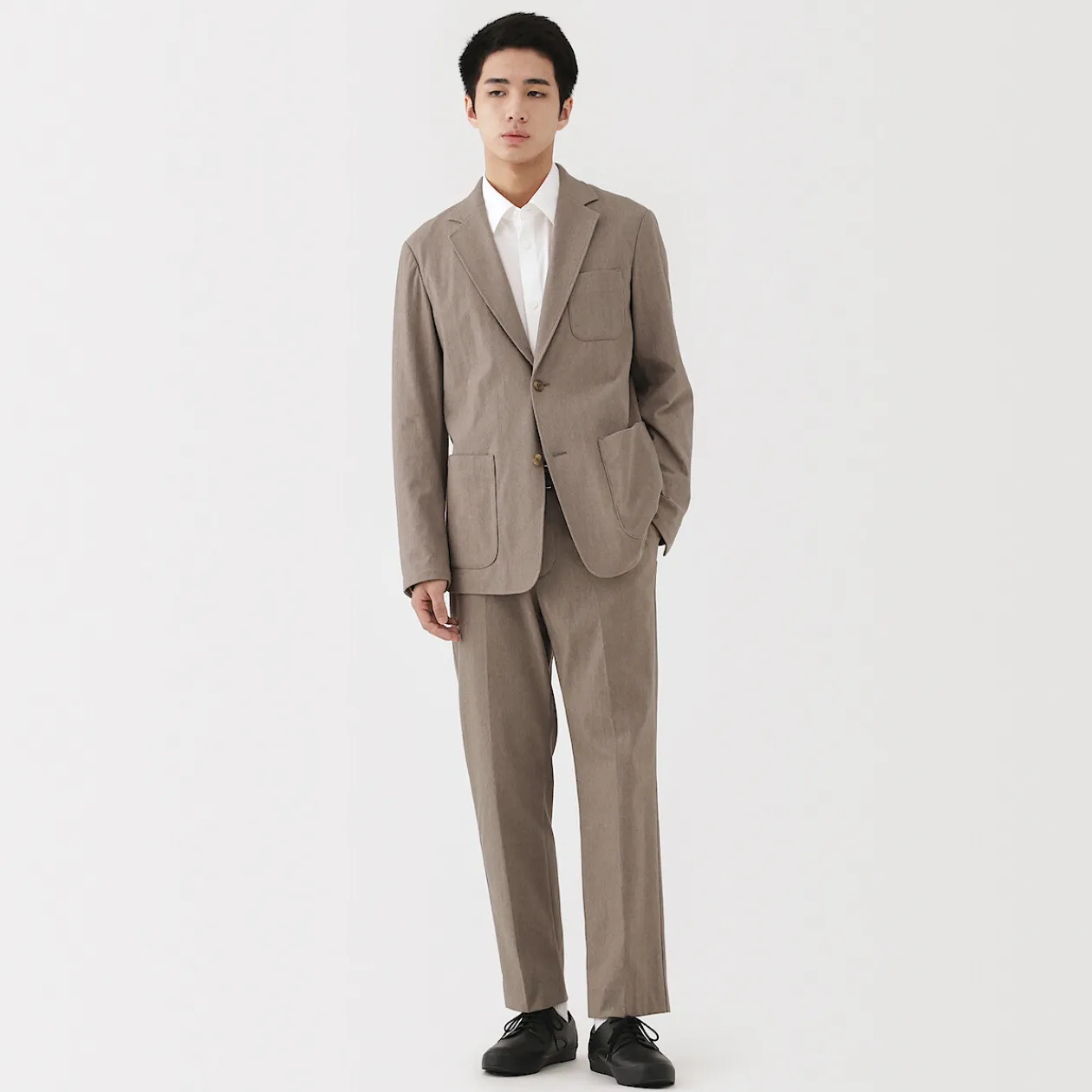 Pantalons Et Shorts^Muji Pantalon plissé ajusté en stretch brossé pour homme