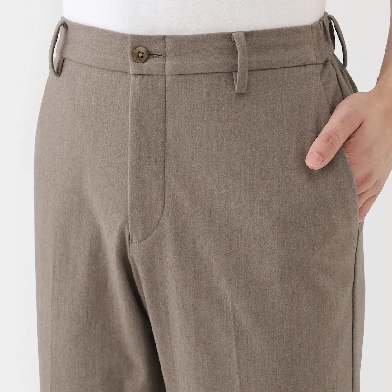 Pantalons Et Shorts^Muji Pantalon plissé ajusté en stretch brossé pour homme