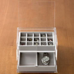 Rangements En Acrylique^Muji Plateau en velours 2 compartiments L16X P12X H2.5cm