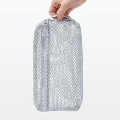 Trousses Et Pots À Crayons|Vanitys Et Trousses De Maquillage^Muji Pochette en maille polyester - Moyenne, Gris