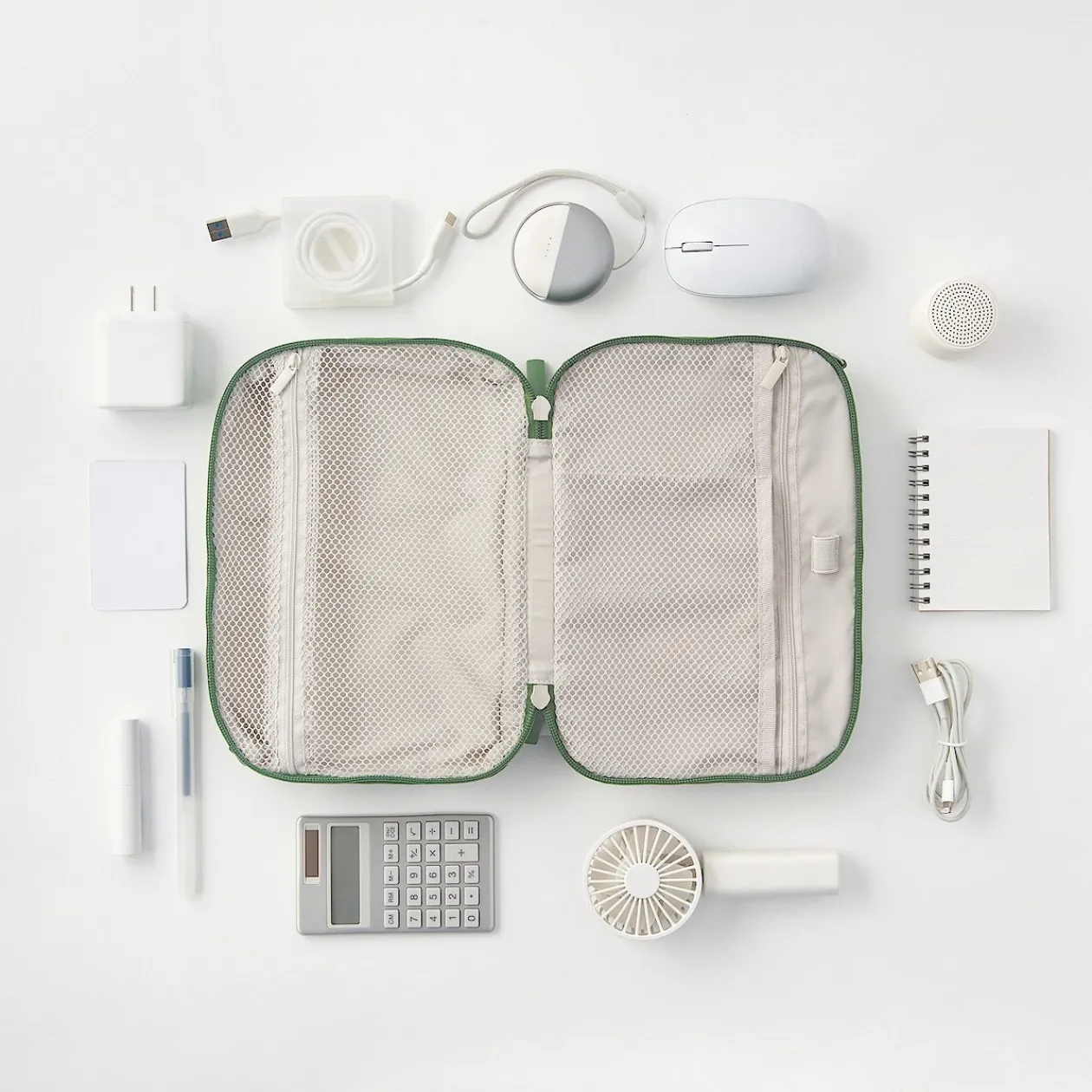 Sacs|Sacs^Muji Pochette en PU Combinations Case ‐ Grande, Gris