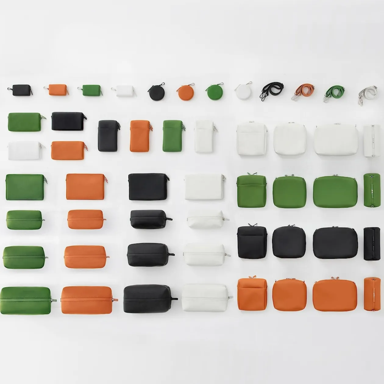 Sacs|Sacs^Muji Pochette en PU Combinations Case ‐ Cylindrique, Gris