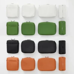 Sacs|Sacs^Muji Pochette en PU Combinations Case ‐ Cylindrique, Orange