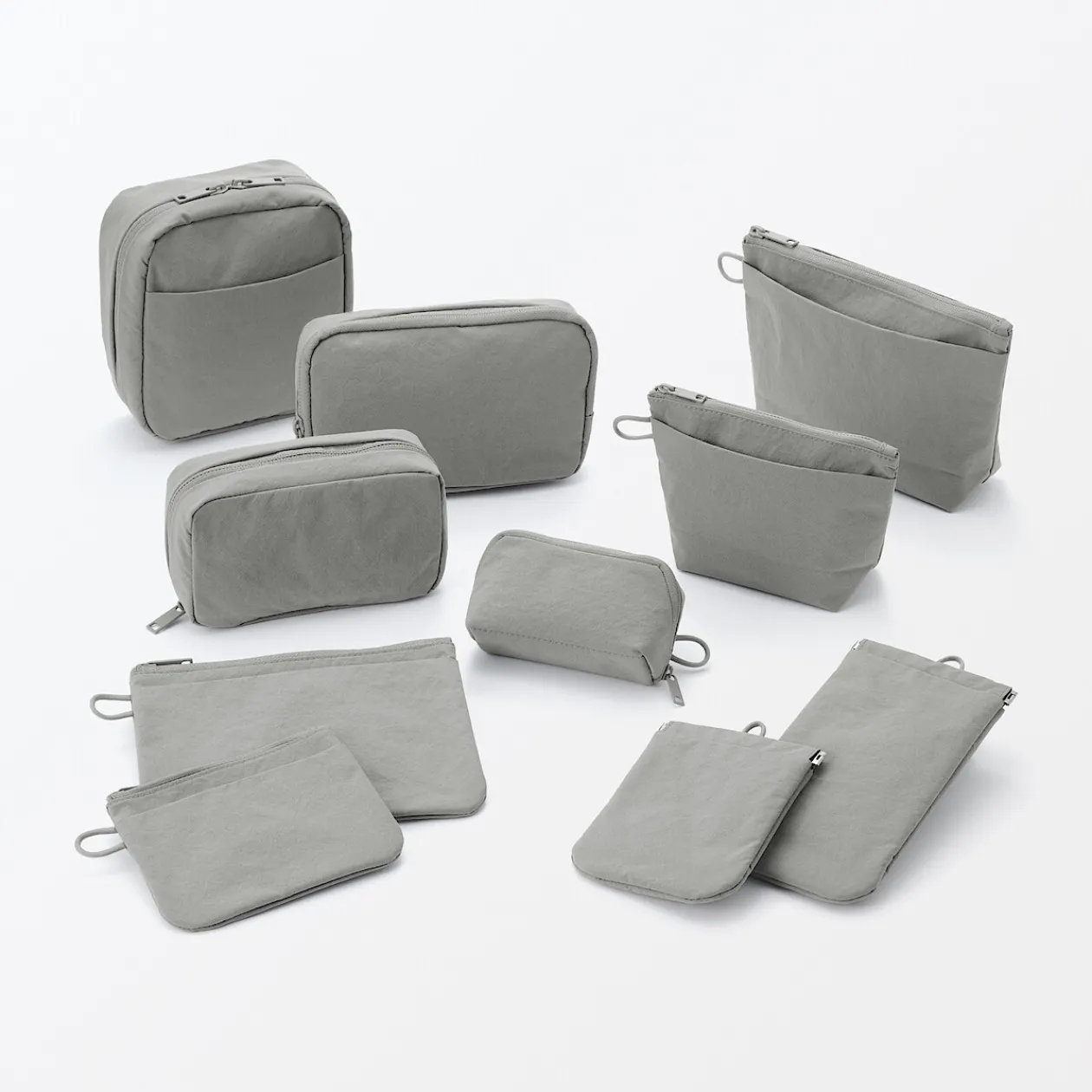 Vanitys Et Trousses De Maquillage|Pochettes De Voyage^Muji Pochette zippée en nylon texturé ‐ Petite