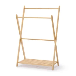 Rangements En Bois|Solutions De Rangement Pour Vêtements^Muji Portant à serviettes en bambou