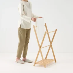 Rangements En Bois|Solutions De Rangement Pour Vêtements^Muji Portant à serviettes en bambou