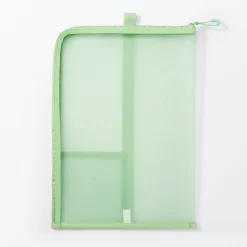 Porte-Cartes Et Albums^Muji Porte-documents en nylon maillé avec fermeture éclair - A4, Vert One Colour