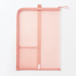 Porte-Cartes Et Albums^Muji Porte-documents en nylon maillé avec fermeture éclair - A4, Rose One Colour