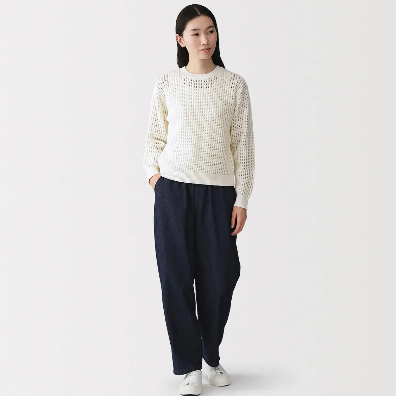 Pulls Et Cardigans|Pyjamas Et Vêtements D'Intérieur^Muji Pull à col ras du cou en tricot de coton mélangé pour femme