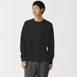 Pulls Et Cardigans|Hoodies Et Sweatshirts^Muji Pull à col ras du cou en tricot gaufré de coton mélangé pour homme