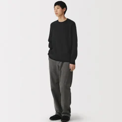 Pulls Et Cardigans|Hoodies Et Sweatshirts^Muji Pull à col ras du cou en tricot gaufré de coton mélangé pour homme