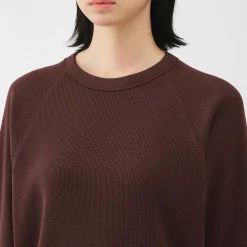 Hoodies Et Sweatshirts|Hauts Et T‐Shirts^Muji Pull à col rond en coton biologique tricoté gaufré pour femme