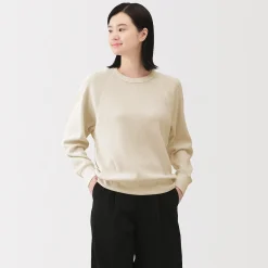Hoodies Et Sweatshirts|Hauts Et T‐Shirts^Muji Pull à col rond en coton biologique tricoté gaufré pour femme