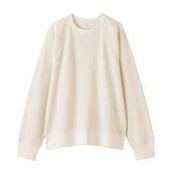 Hoodies Et Sweatshirts|Hauts Et T‐Shirts^Muji Pull à col rond en coton biologique tricoté gaufré pour femme