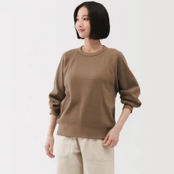 Hoodies Et Sweatshirts|Hauts Et T‐Shirts^Muji Pull à col rond en coton biologique tricoté gaufré pour femme