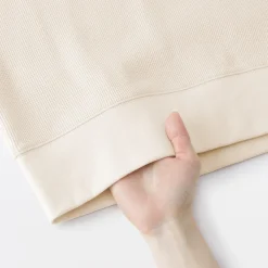 Hoodies Et Sweatshirts|Hauts Et T‐Shirts^Muji Pull à col rond en coton biologique tricoté gaufré pour femme