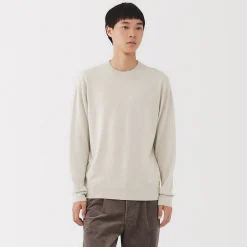 Pulls Et Cardigans^Muji Pull à col rond en laine tricot fin pour homme Ivoire