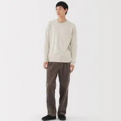 Pulls Et Cardigans^Muji Pull à col rond en laine tricot fin pour homme Ivoire