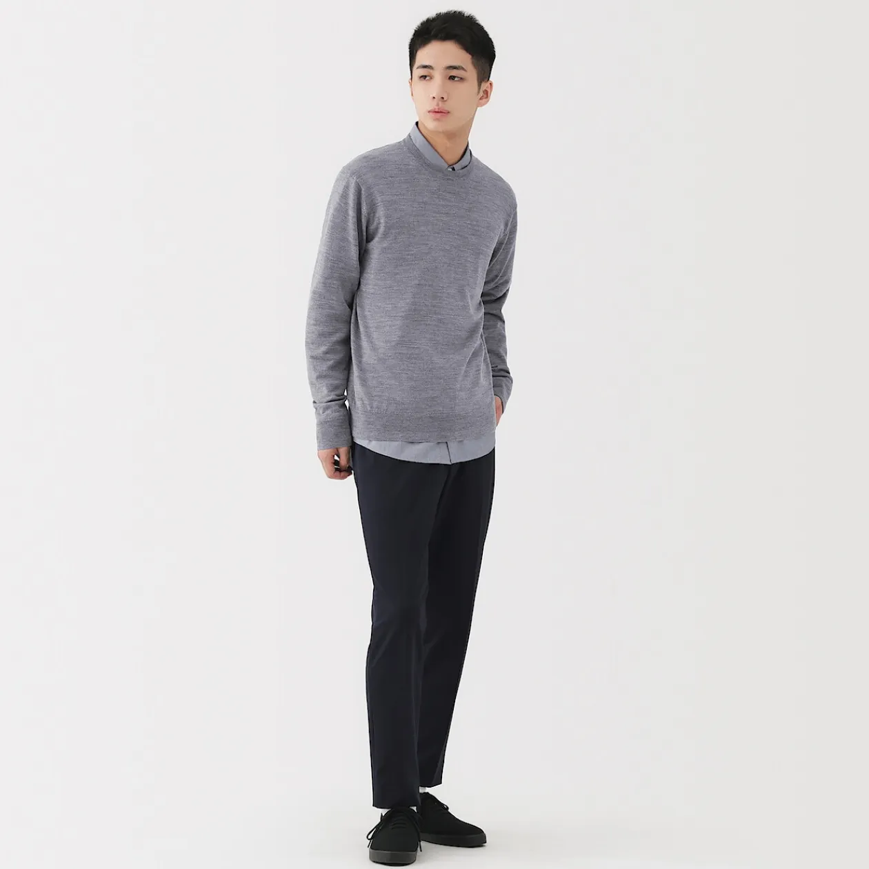 Pulls Et Cardigans^Muji Pull à col rond en laine tricot fin pour homme