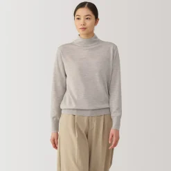 Pulls Et Cardigans^Muji Pull col montant en laine à fine maille femme