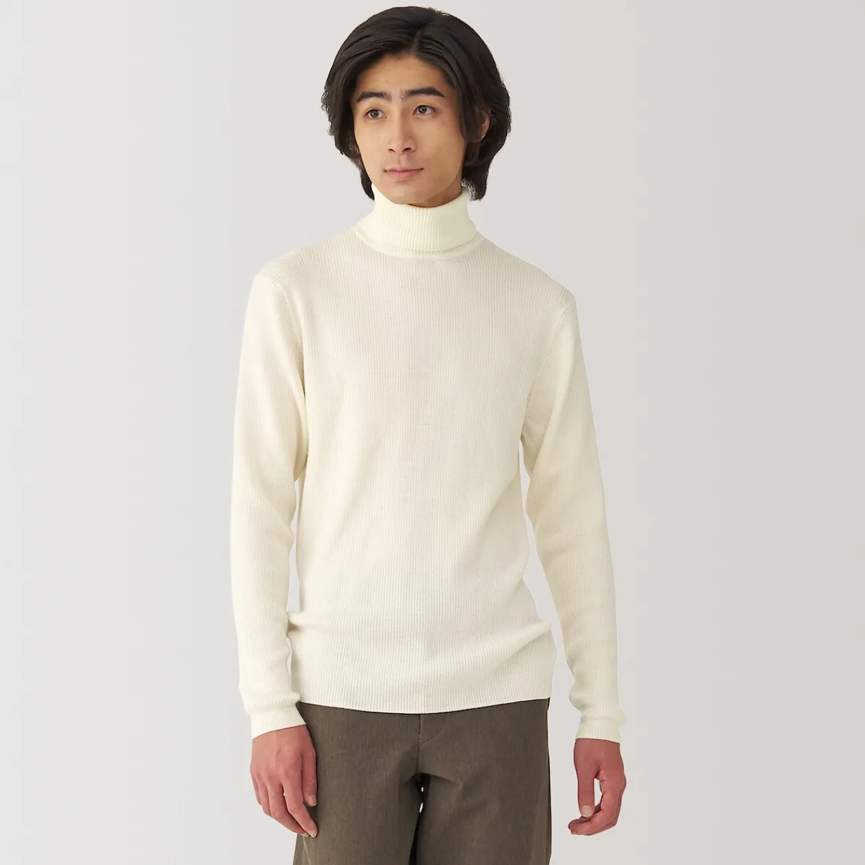 Pulls Et Cardigans^Muji Pull en laine côtelée col roulé homme