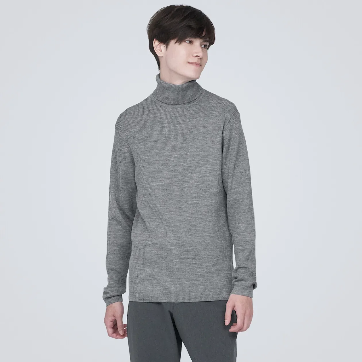 Pulls Et Cardigans^Muji Pull en laine côtelée col roulé homme