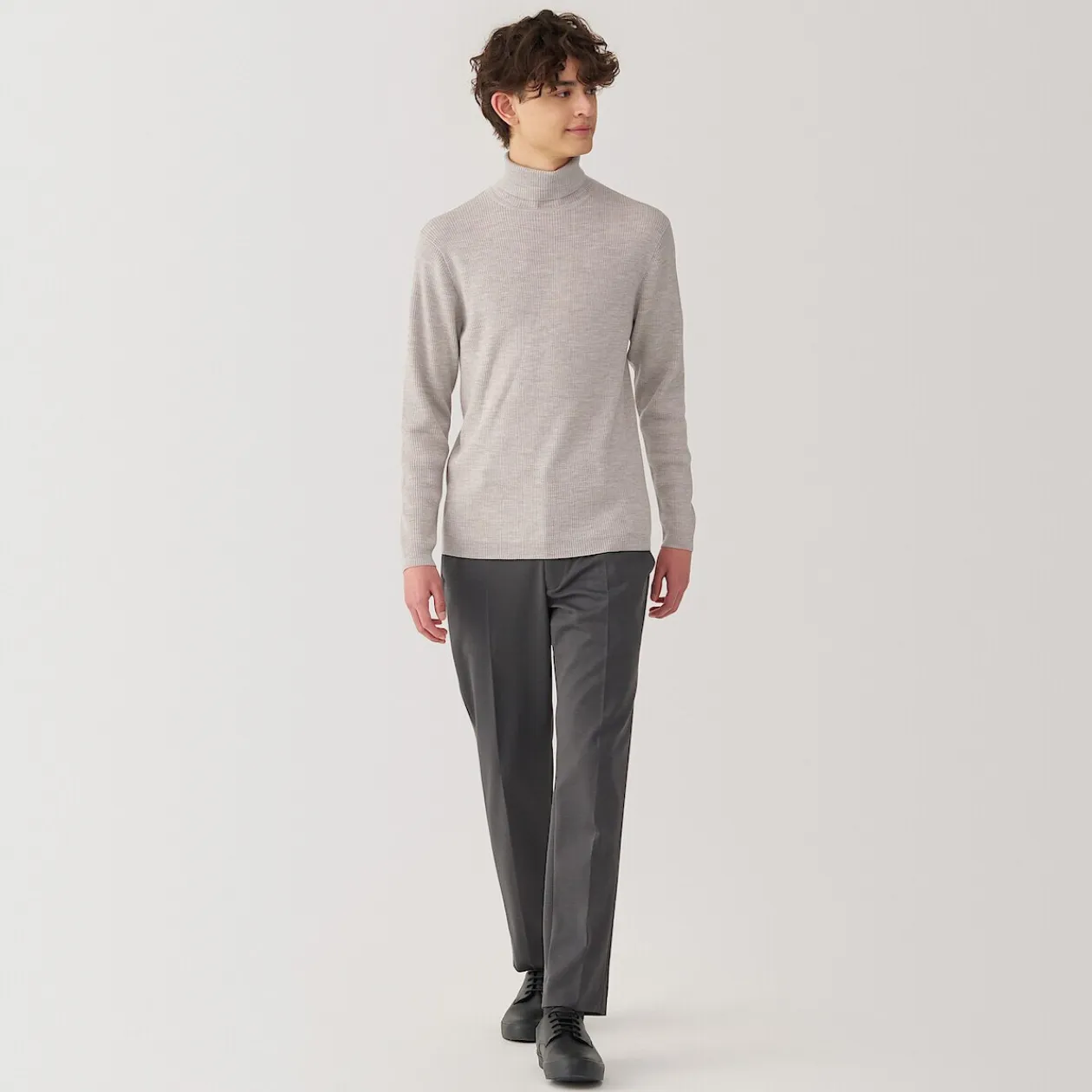 Pulls Et Cardigans^Muji Pull en laine côtelée col roulé homme