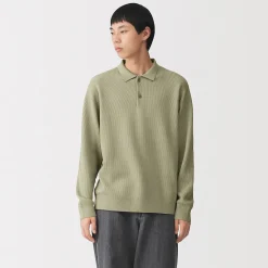 Pulls Et Cardigans^Muji Pull polo côtelé en mélange de coton pour homme