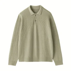 Pulls Et Cardigans^Muji Pull polo côtelé en mélange de coton pour homme