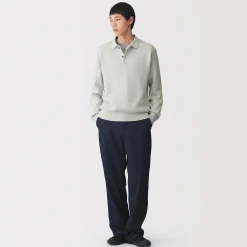 Pulls Et Cardigans^Muji Pull polo côtelé en mélange de coton pour homme