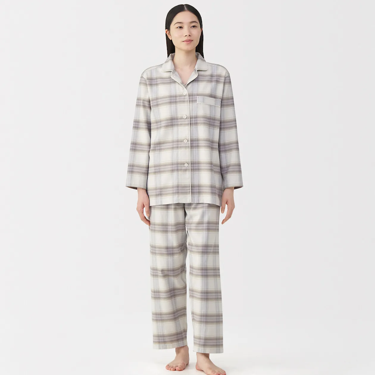 Pyjamas Et Vêtements D'Intérieur^Muji Pyjama en flanelle sans couture latérale pour femme