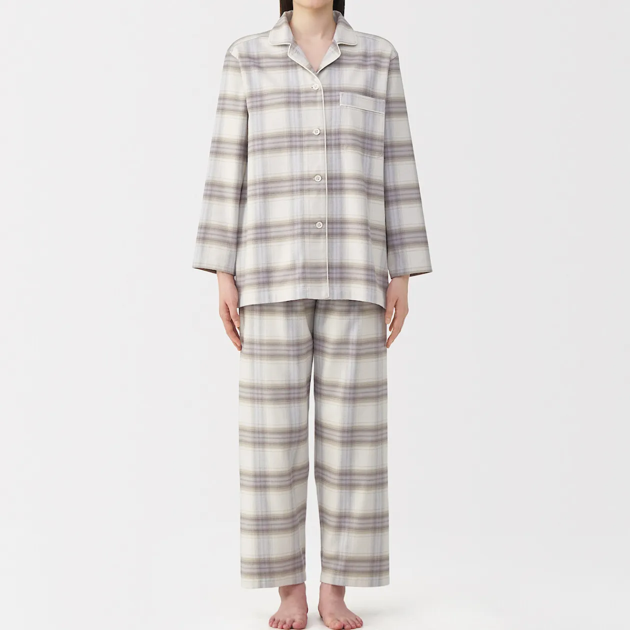 Pyjamas Et Vêtements D'Intérieur^Muji Pyjama en flanelle sans couture latérale pour femme
