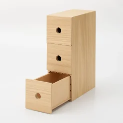 Rangements En Bois|Boîtes Et Rangement De Bureau^Muji Rangement en bois 3 tiroirs