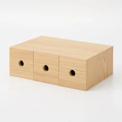 Rangements En Bois|Boîtes Et Rangement De Bureau^Muji Rangement en bois 3 tiroirs