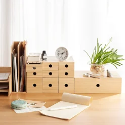 Rangements En Bois|Boîtes Et Rangement De Bureau^Muji Rangement en bois 3 tiroirs