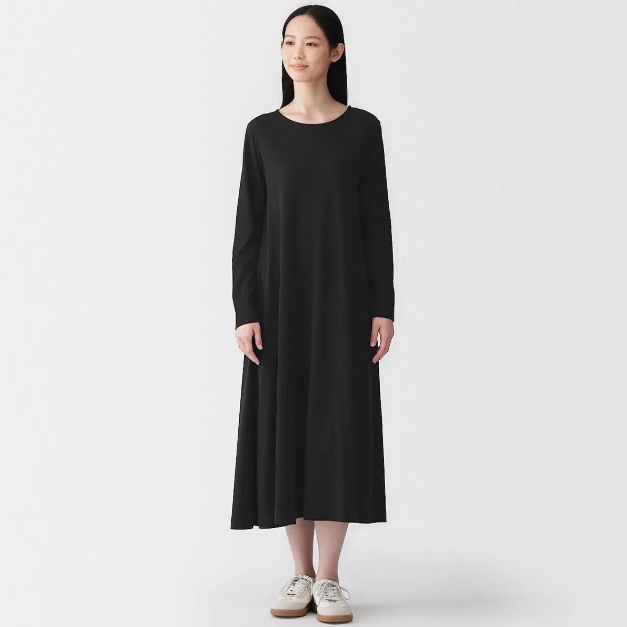 Robes Et Tuniques^Muji Robe à coupe trapèze et à manches longues en jersey de mélange Lyocell pour femme