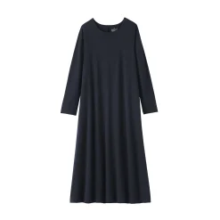 Robes Et Tuniques^Muji Robe à coupe trapèze et à manches longues en jersey de mélange Lyocell pour femme