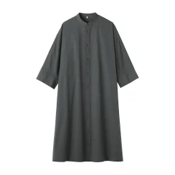 Robes Et Tuniques^Muji Robe chemise à col montant en popeline de coton biologique pour femme