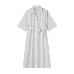 Robes Et Tuniques^Muji Robe chemise large à manches 3/4 et en coton Quick Dry pour femme