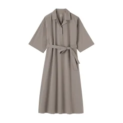 Robes Et Tuniques^Muji Robe chemise large à manches 3/4 et en coton Quick Dry pour femme