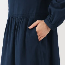 Robes Et Tuniques^Muji Robe chemise midi en voile de coton pour femme