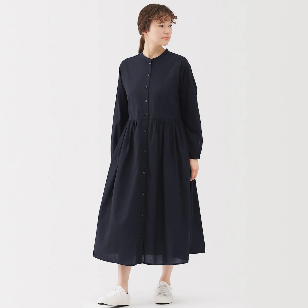 Robes Et Tuniques^Muji Robe chemise midi en voile de coton pour femme