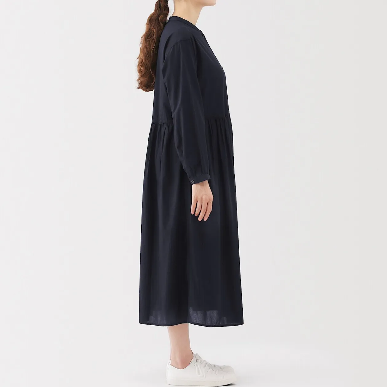 Robes Et Tuniques^Muji Robe chemise midi en voile de coton pour femme